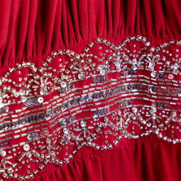 R&M Richards Red Beaded Evening Gown — Size 22/24 (See Measurements) - Picture 5 of 5